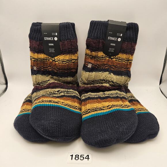 Stance Other - LOT OF 2 - STANCE UNISEX MEDIUM IN HOUSE NON SLIP SLIPPERS BURGUNDY NWT